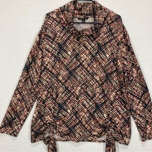 Zac & Rachel Soft Stretch Ruched Front Long Sleeve Cozy Top XL